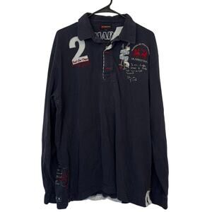 La Martina Argentina Long Sleeve Rugby Polo Shirt Size XXL Embroidered Appliqué